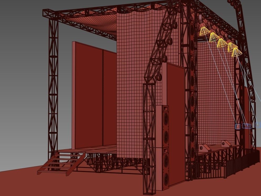 concert stage  Low-poly 3D model_8