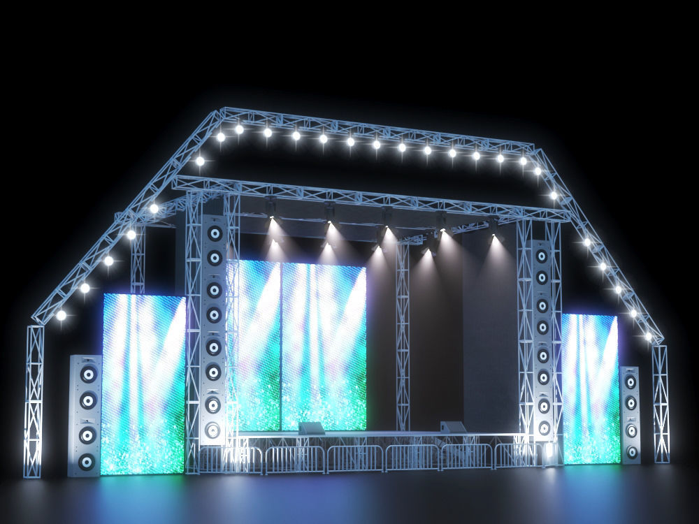concert stage  Low-poly 3D model_1