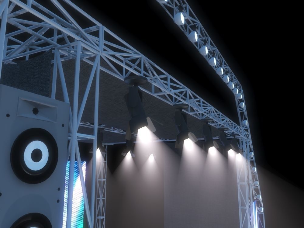 concert stage  Low-poly 3D model_3