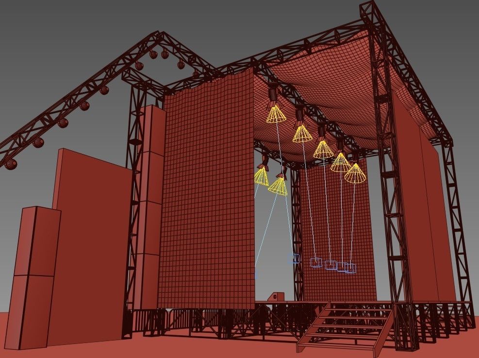 concert stage  Low-poly 3D model_13