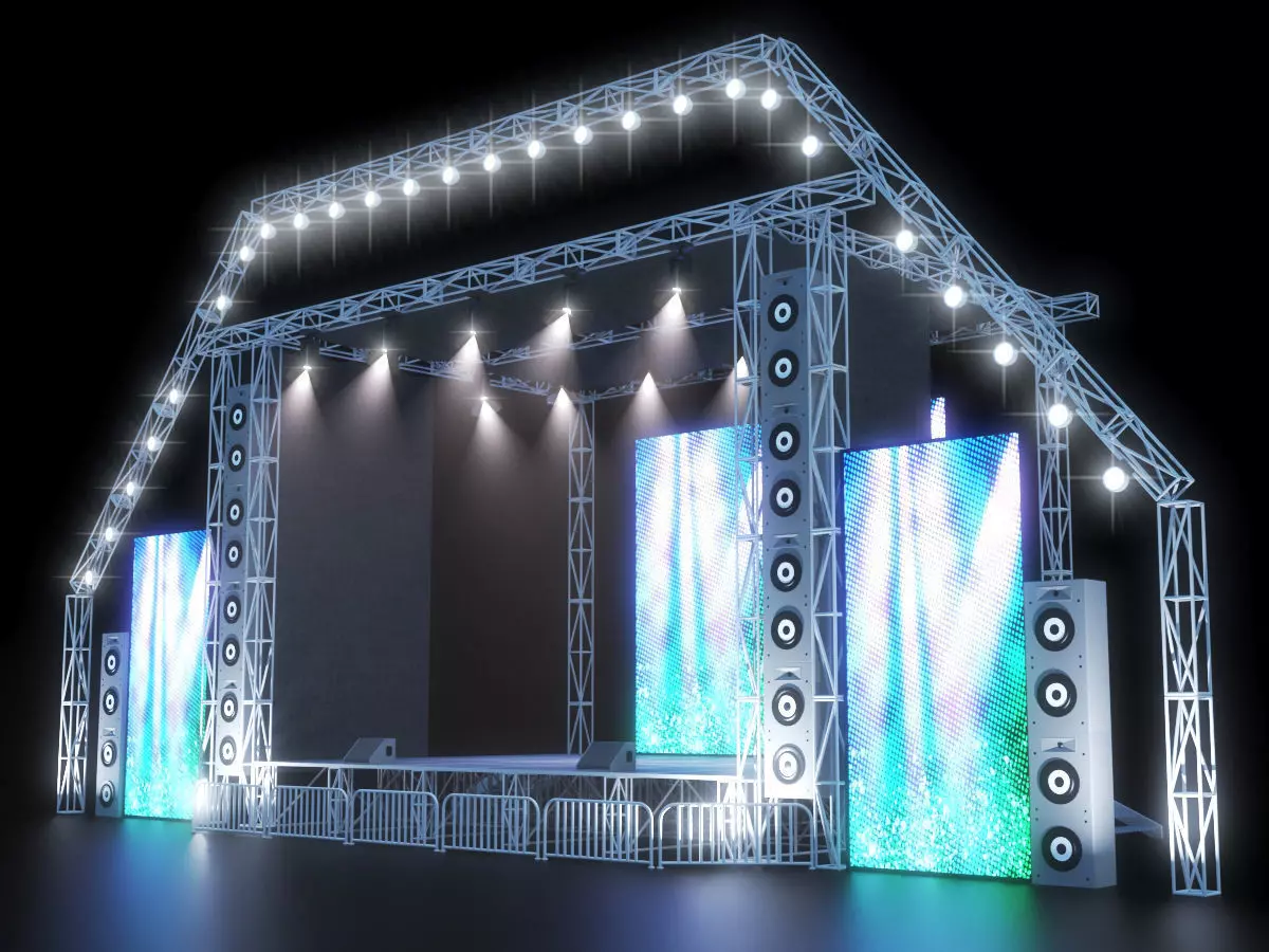 concert stage  Low-poly 3D model_0