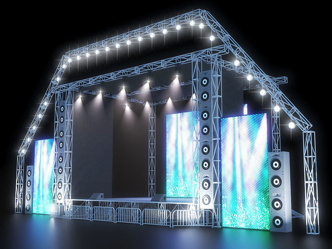concert stage  Low-poly 3D model
