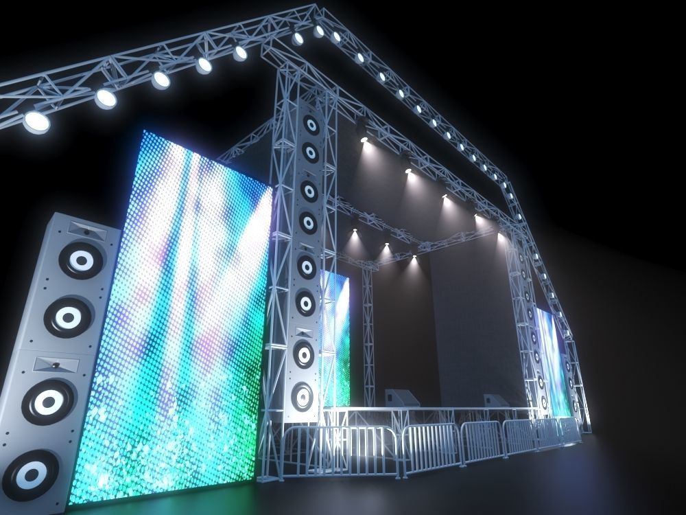 concert stage  Low-poly 3D model_7