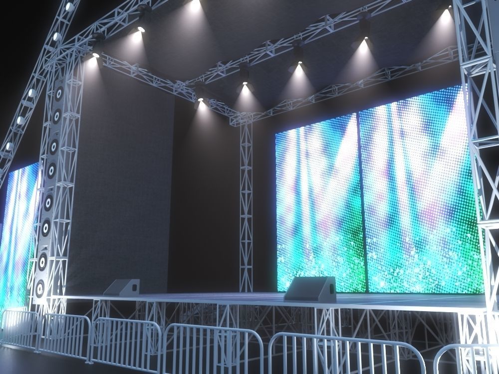 concert stage  Low-poly 3D model_5