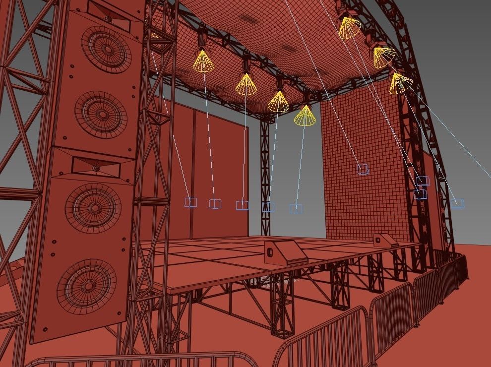 concert stage  Low-poly 3D model_11