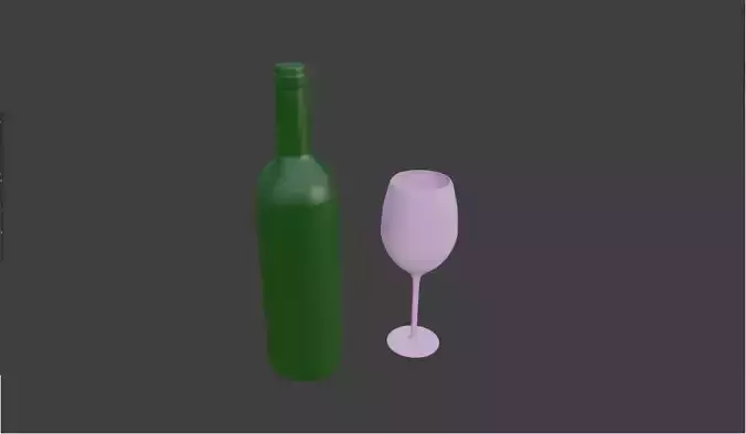 Wine Bottle and glass