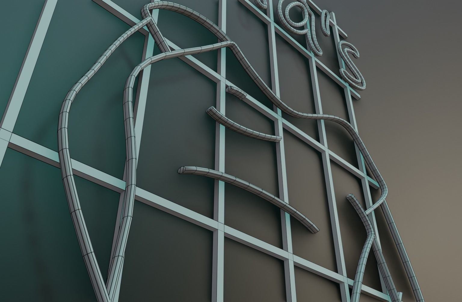 Woman Neon Sign Low-poly 3D model_29