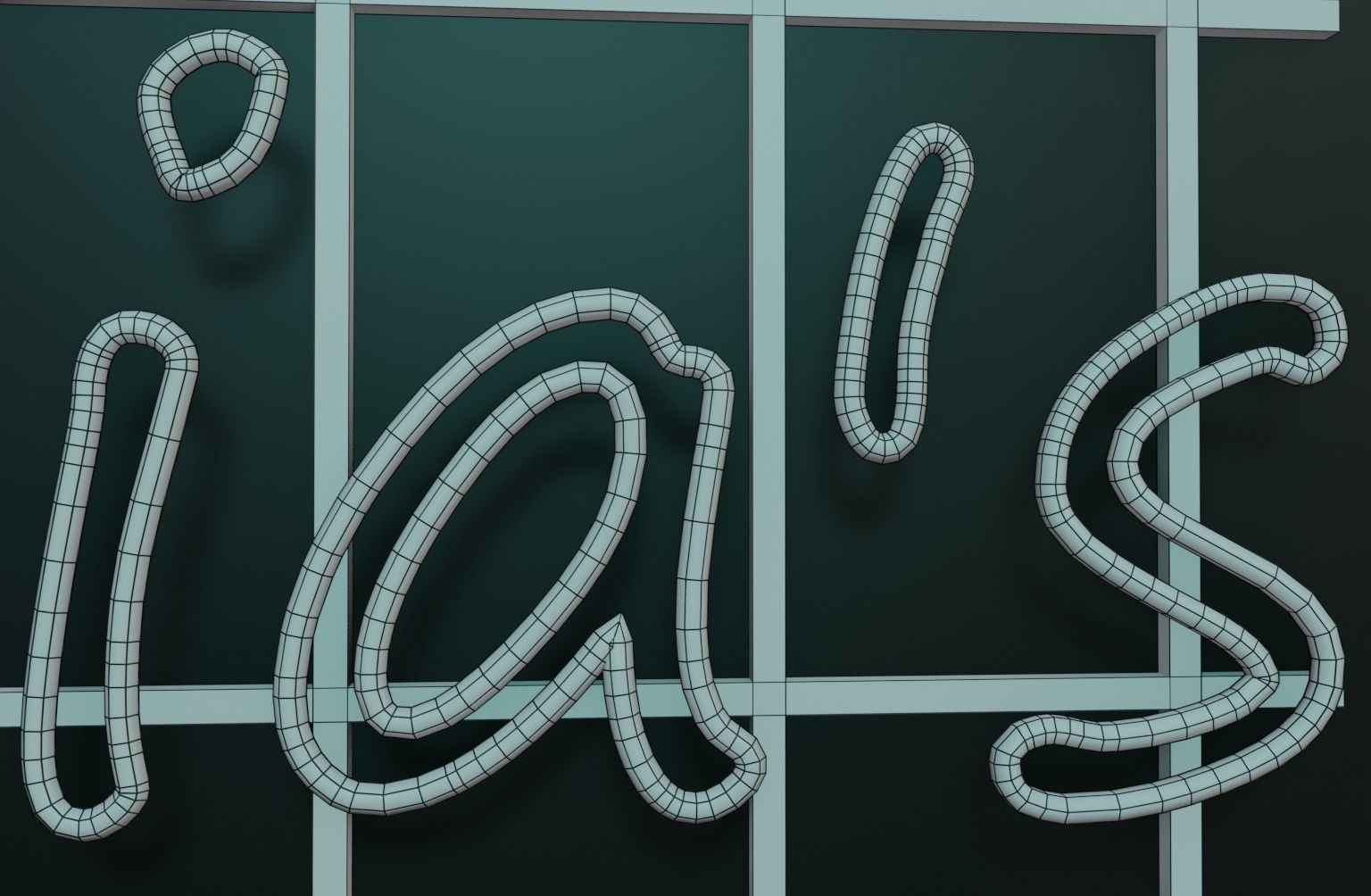 Woman Neon Sign Low-poly 3D model_21