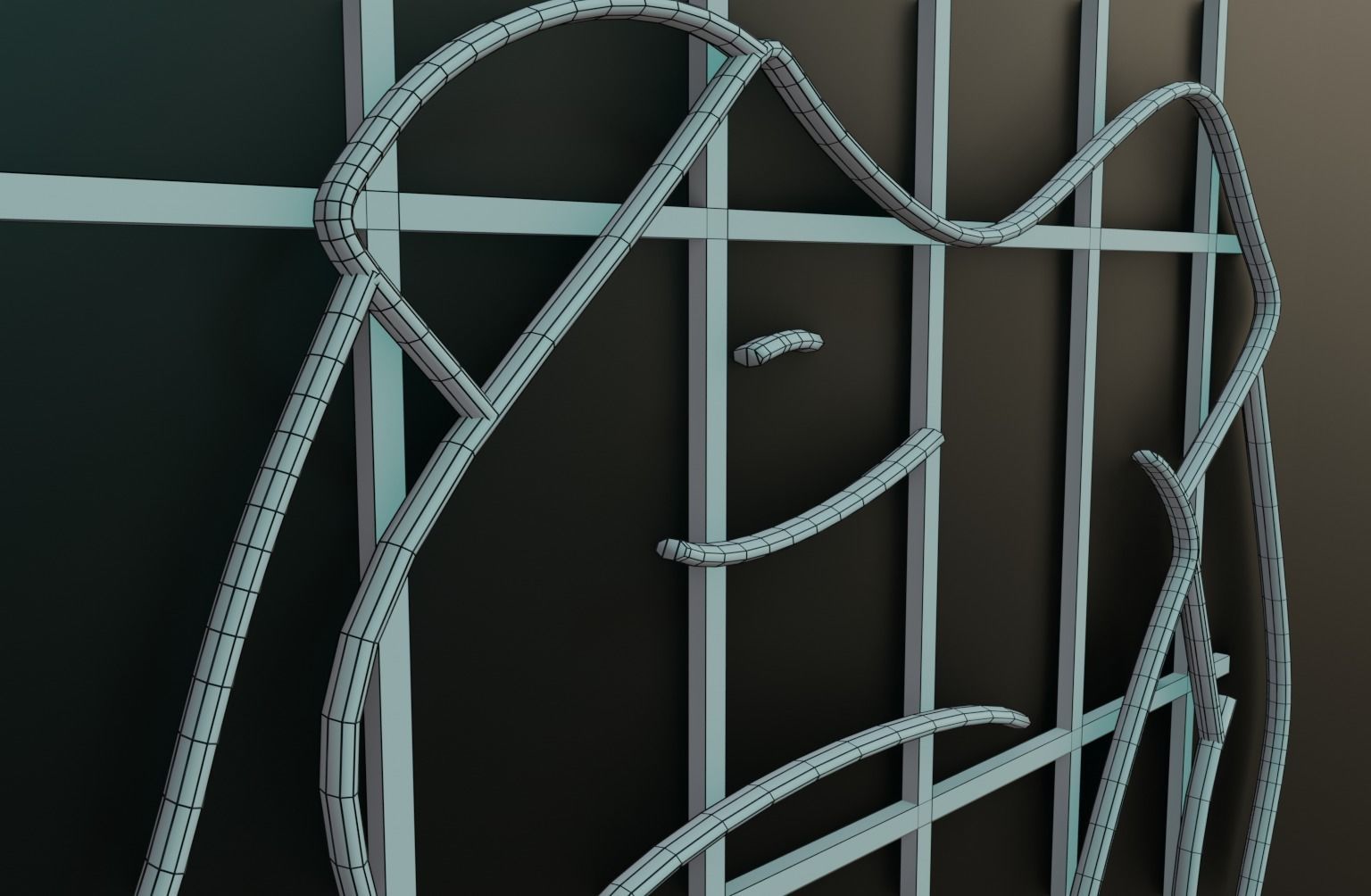 Woman Neon Sign Low-poly 3D model_23