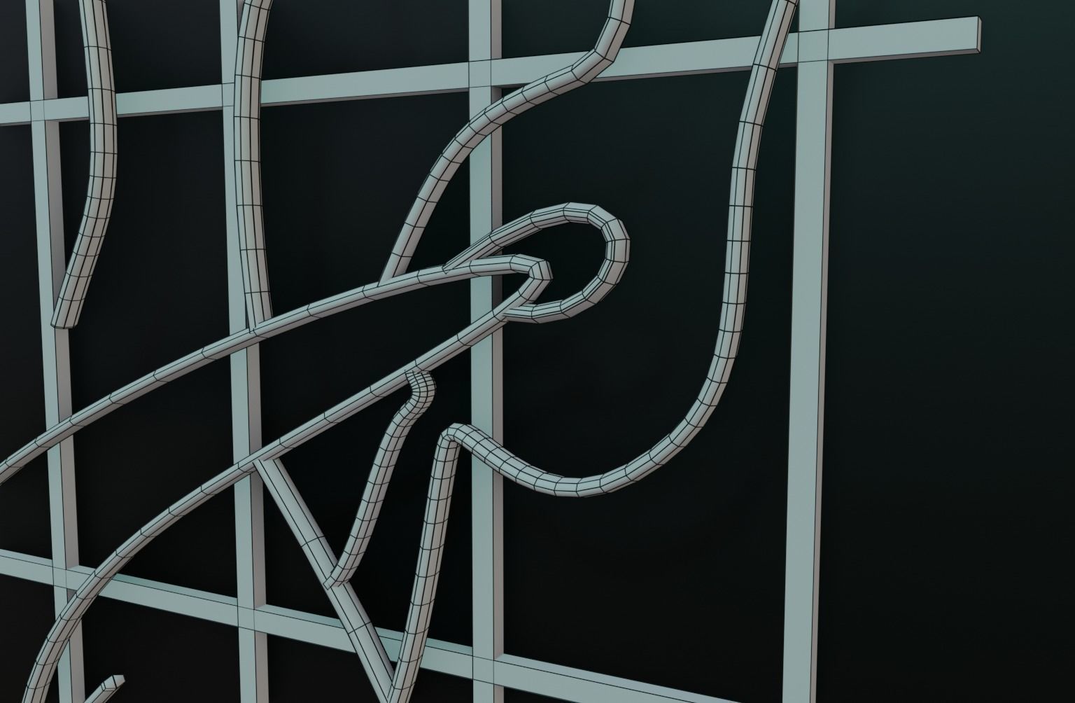 Woman Neon Sign Low-poly 3D model_24