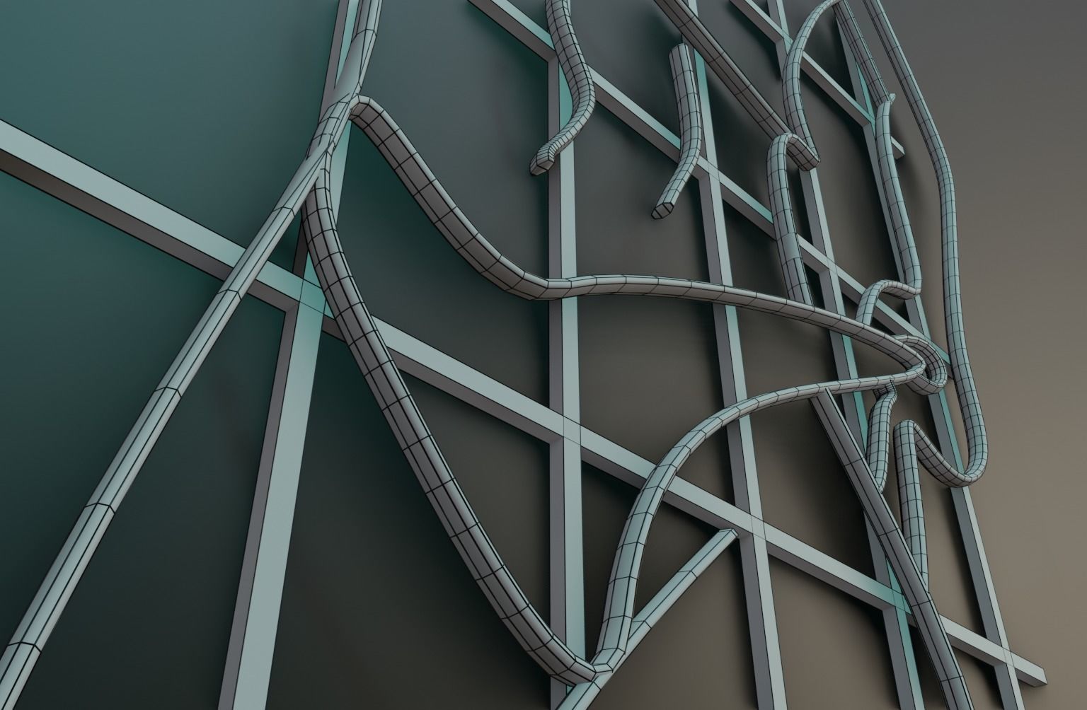 Woman Neon Sign Low-poly 3D model_27