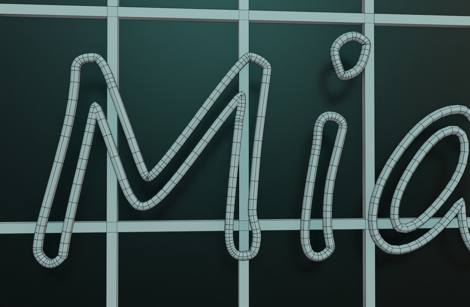 Woman Neon Sign Low-poly 3D model_20