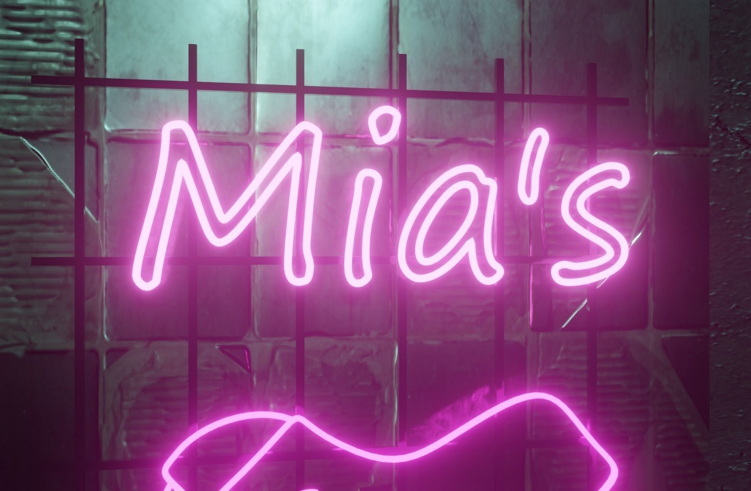 Woman Neon Sign Low-poly 3D model_12