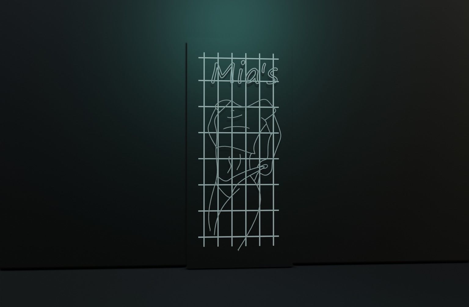 Woman Neon Sign Low-poly 3D model_17