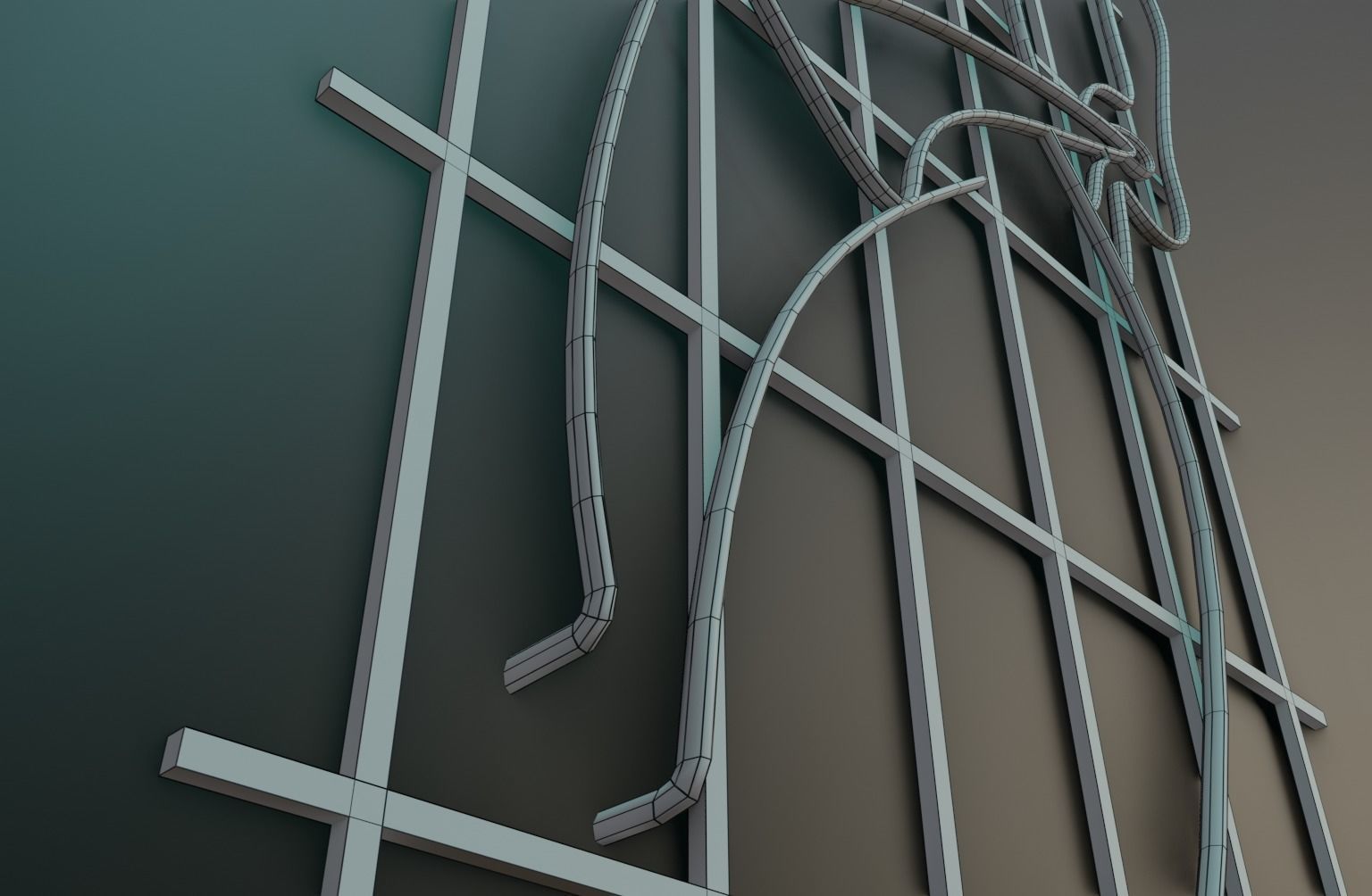 Woman Neon Sign Low-poly 3D model_26