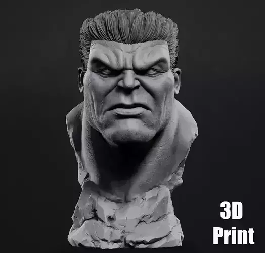 Stl Red Hulk Bust  3D print model