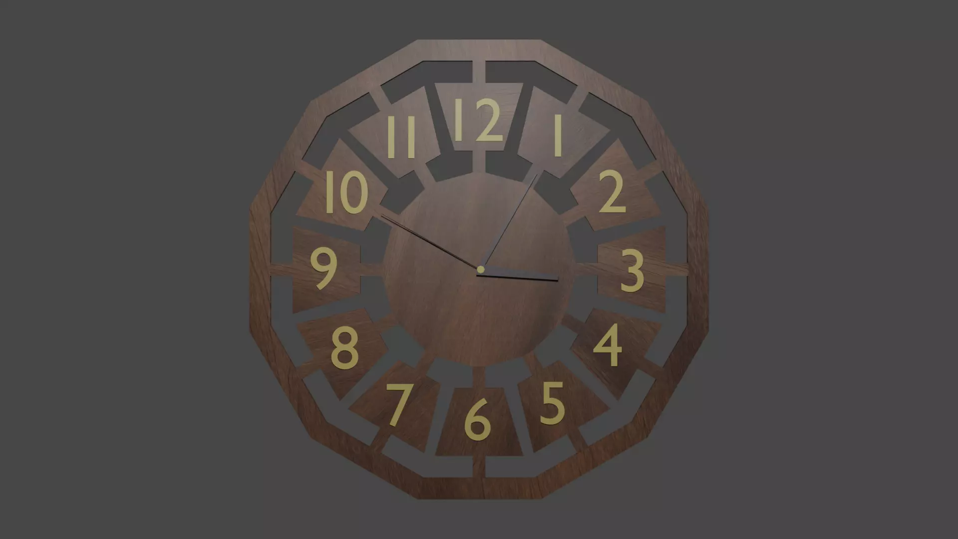 Wooden Clock Free low-poly 3D model