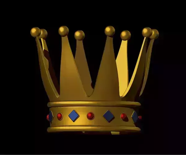 crown Low-poly 3D model golden