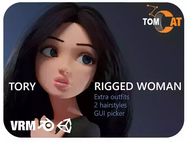 Tory Rigged Woman Character 3D model