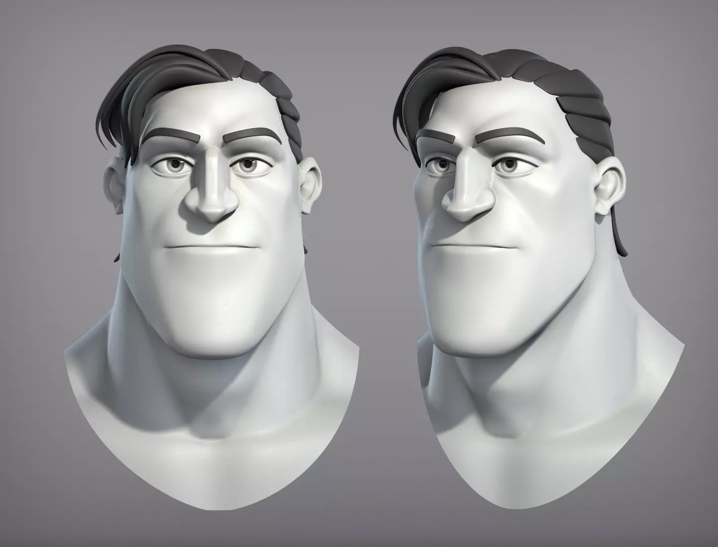 Cartoon male character Curtis base mesh 3D model