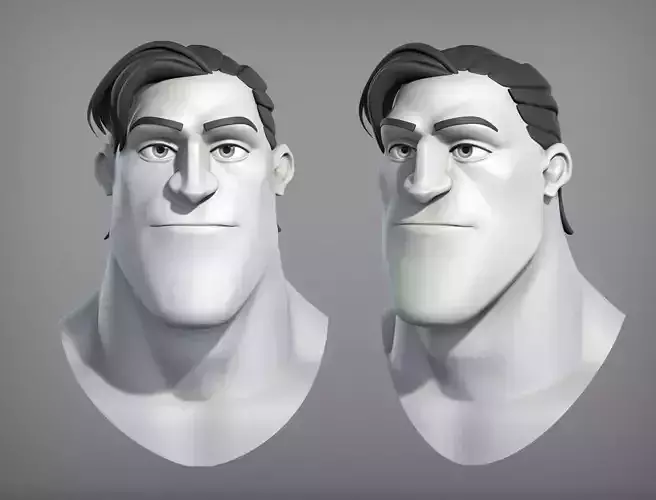Cartoon male character Curtis base mesh 3D model