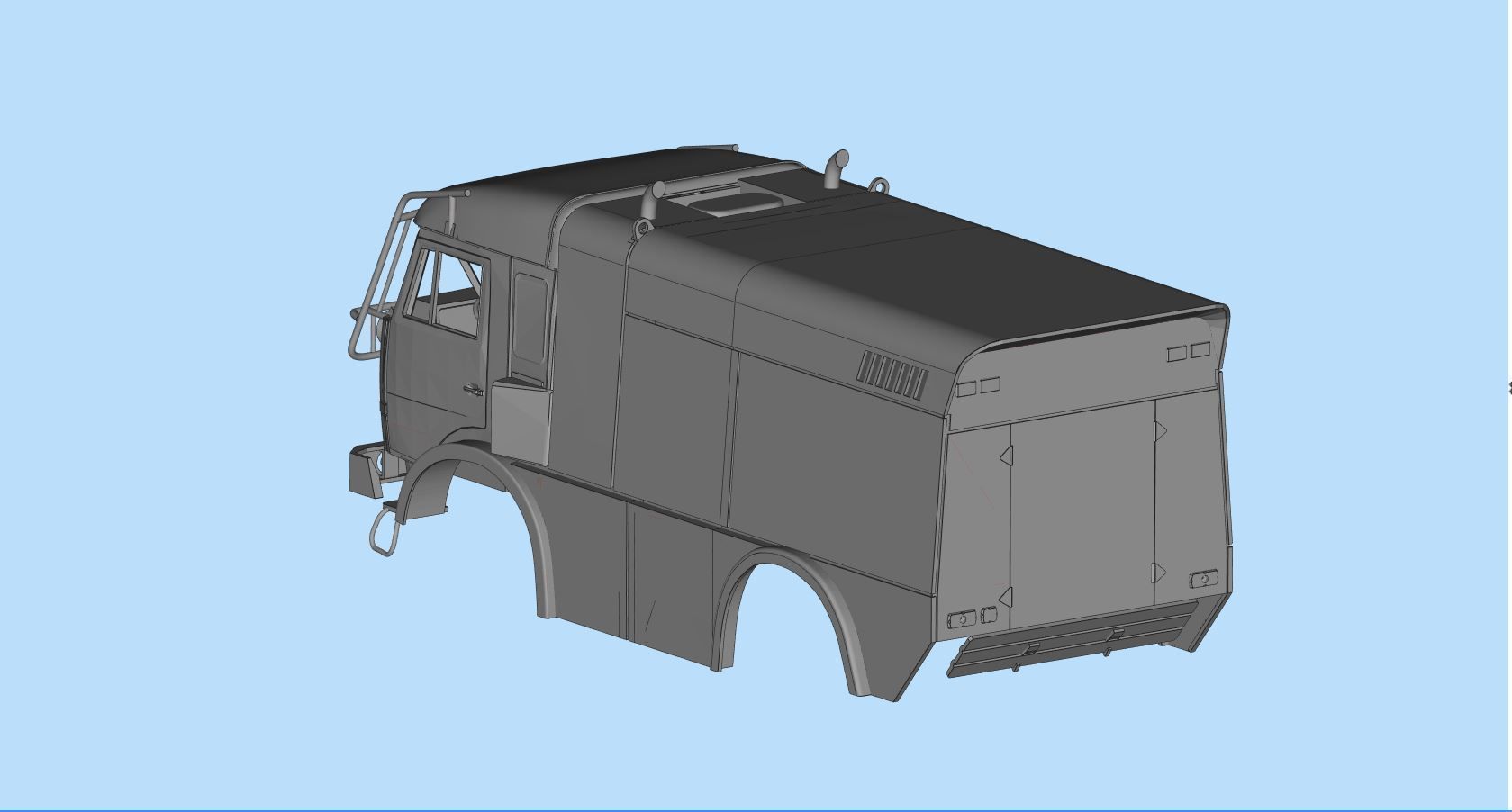 KAMAZ 4911 Dakar truck STL printable   And another scale 3D print model_3