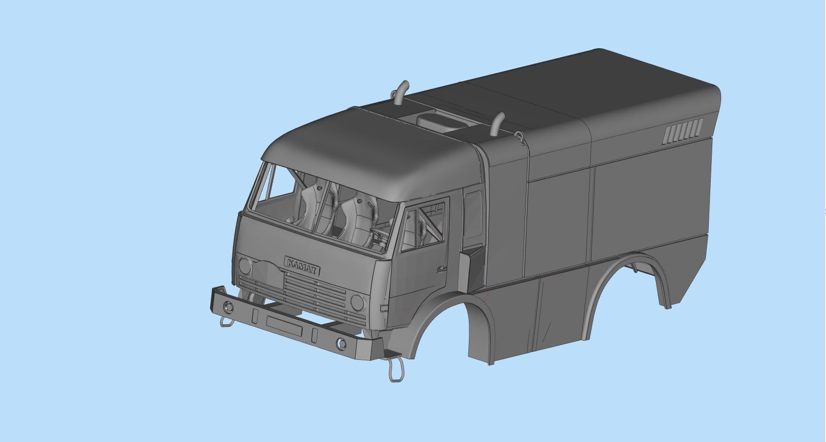 KAMAZ 4911 Dakar truck STL printable   And another scale 3D print model_20