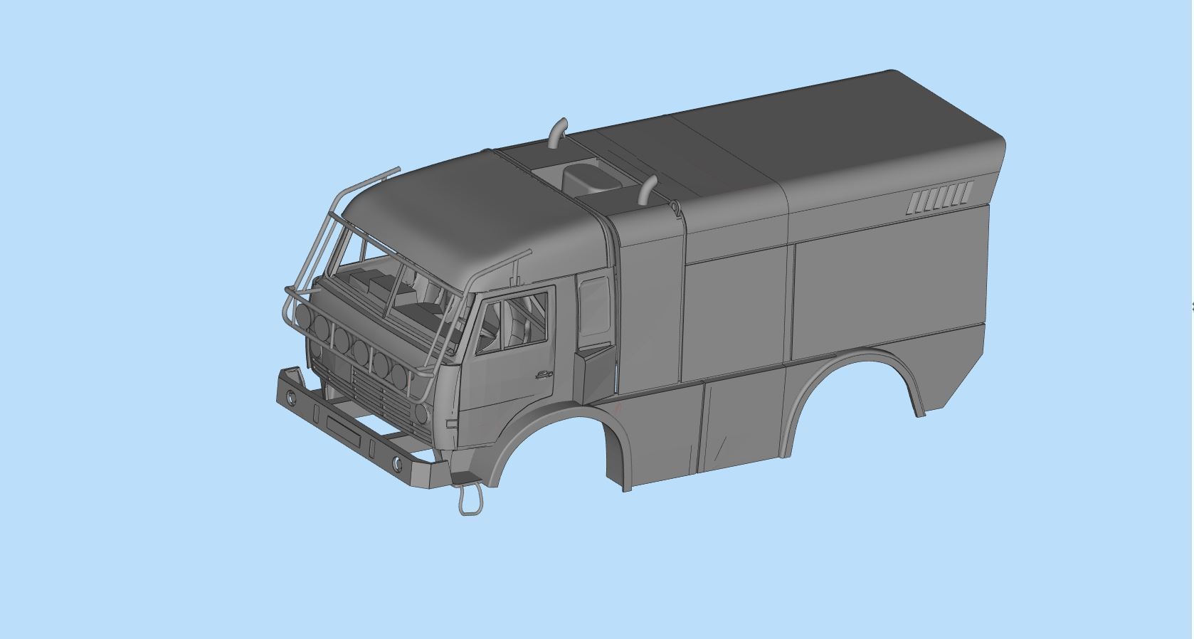 KAMAZ 4911 Dakar truck STL printable   And another scale 3D print model_9