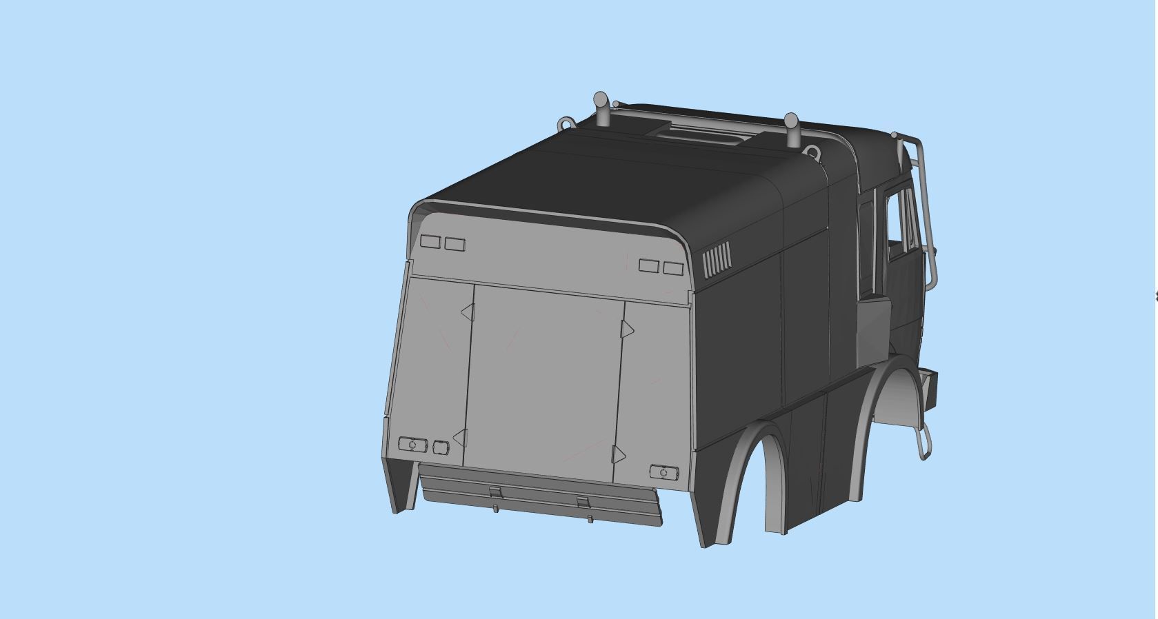 KAMAZ 4911 Dakar truck STL printable   And another scale 3D print model_21