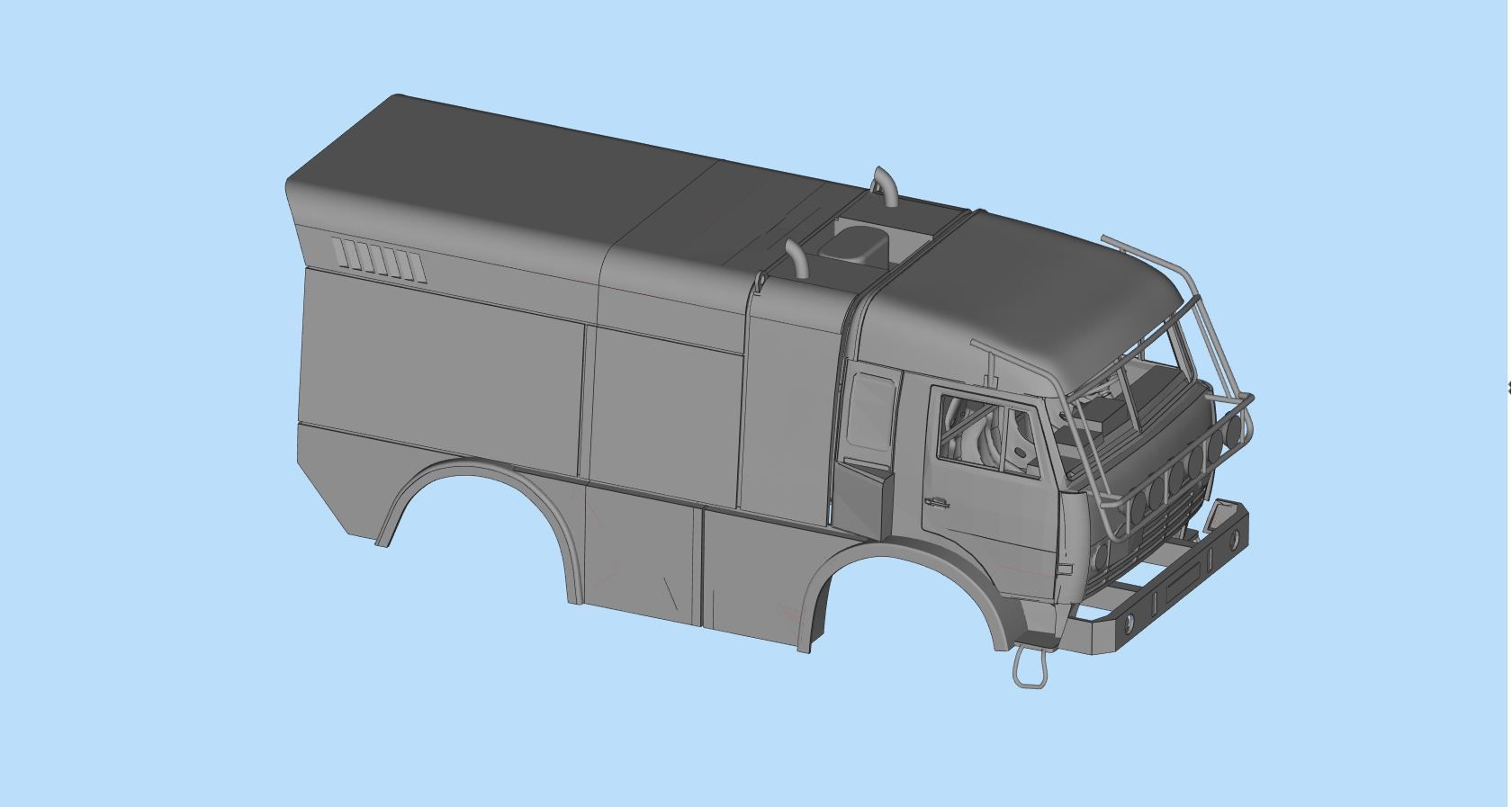 KAMAZ 4911 Dakar truck STL printable   And another scale 3D print model_5