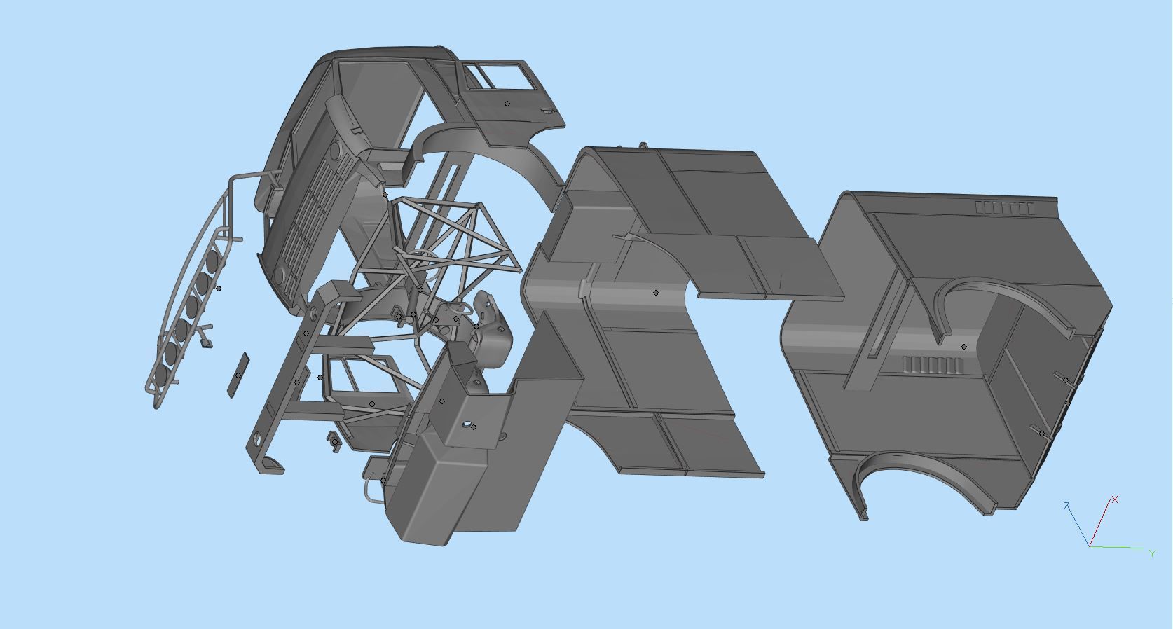 KAMAZ 4911 Dakar truck STL printable   And another scale 3D print model_14