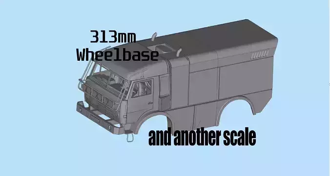 KAMAZ 4911 Dakar truck STL printable   And another scale