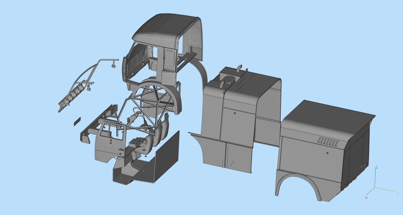 KAMAZ 4911 Dakar truck STL printable   And another scale 3D print model_10