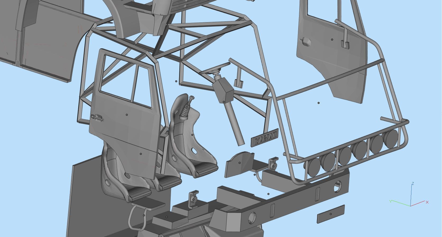 KAMAZ 4911 Dakar truck STL printable   And another scale 3D print model_13