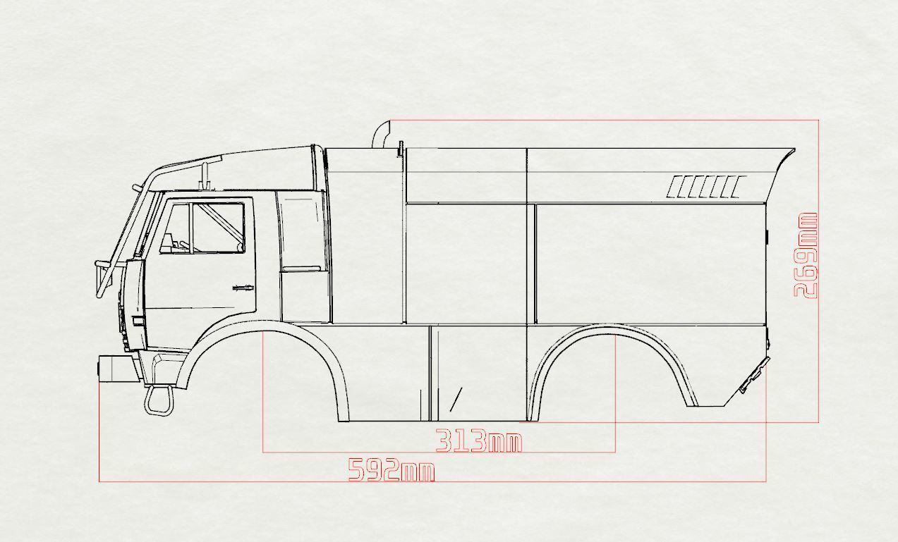 KAMAZ 4911 Dakar truck STL printable   And another scale 3D print model_24