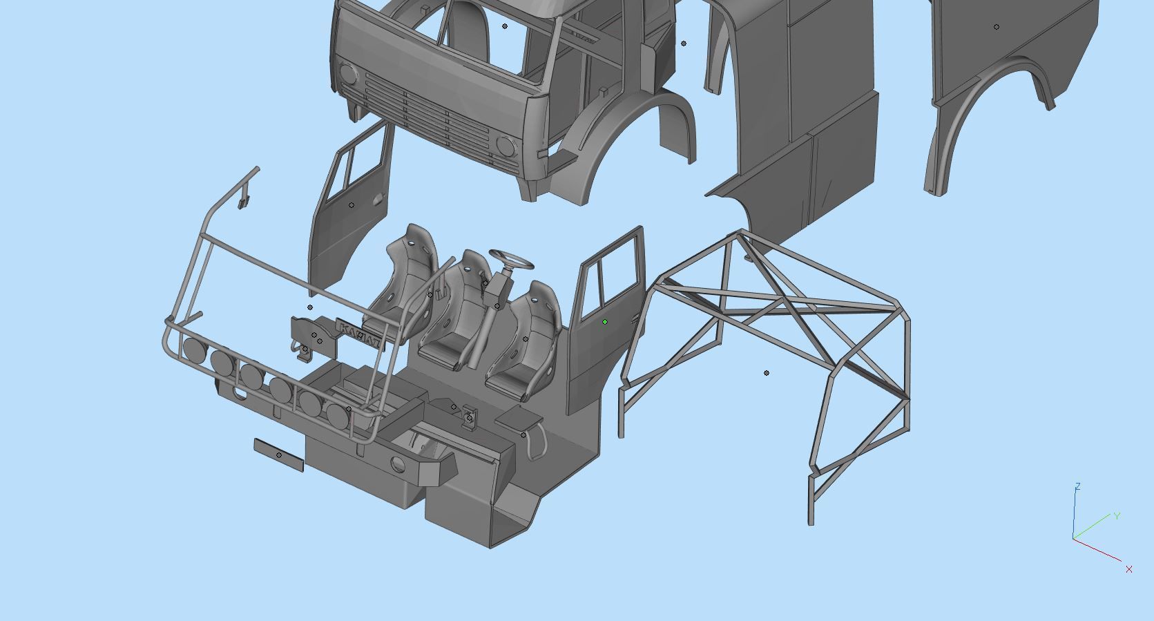 KAMAZ 4911 Dakar truck STL printable   And another scale 3D print model_15