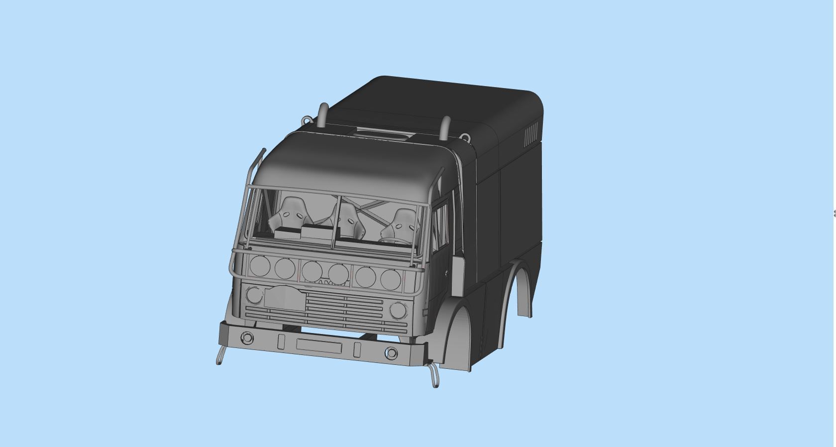 KAMAZ 4911 Dakar truck STL printable   And another scale 3D print model_8