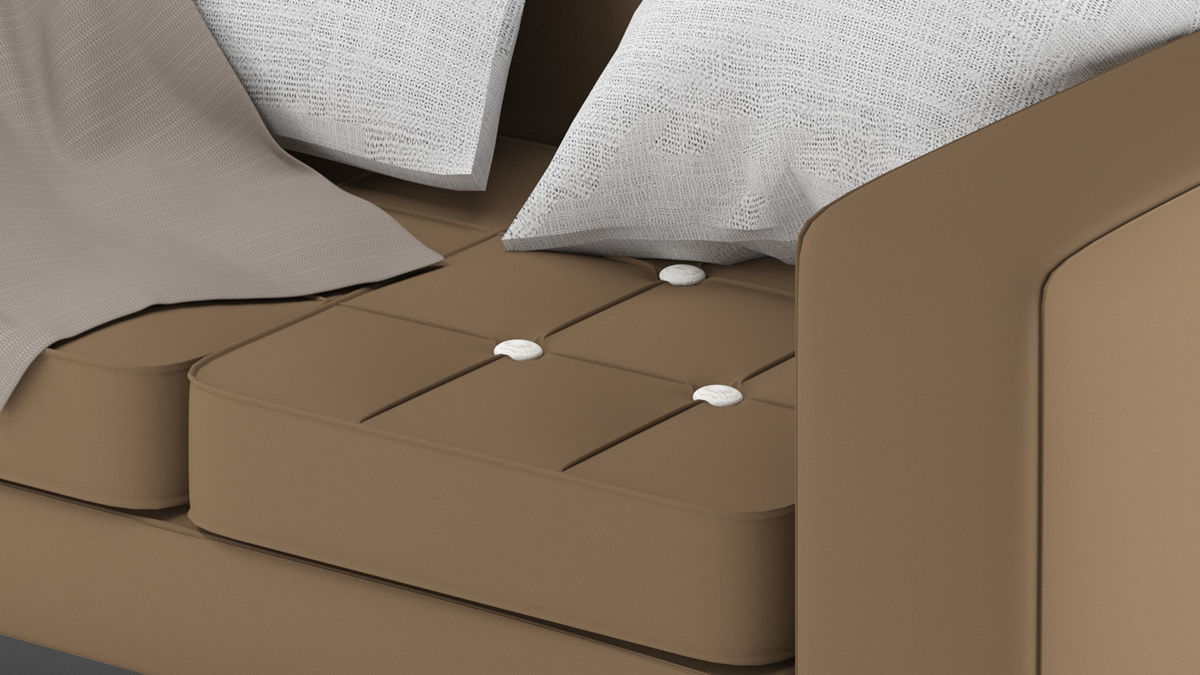 Two-person brown sofa   3D model_3
