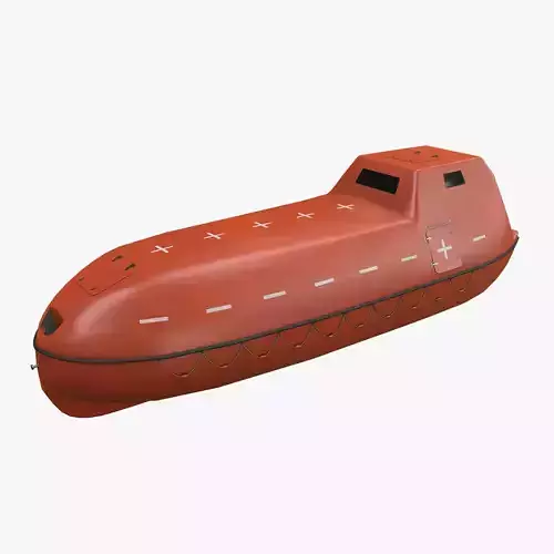 Rescue Boat Low-poly 3D model