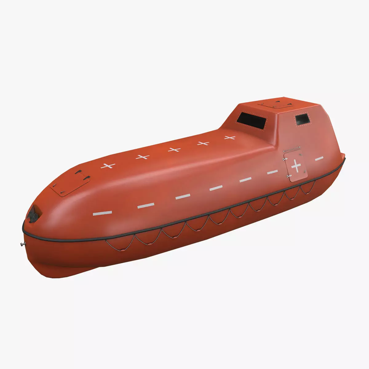 Rescue Boat Low-poly 3D model_0