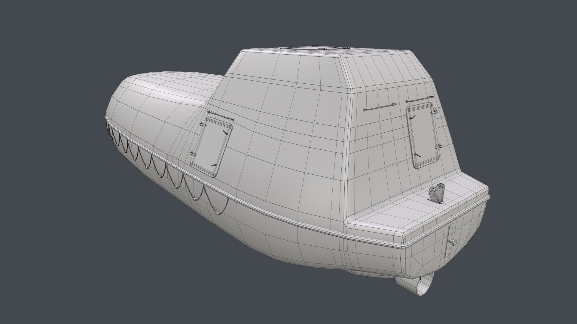 Rescue Boat Low-poly 3D model_14