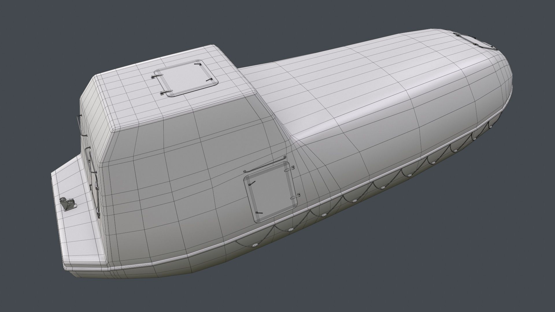 Rescue Boat Low-poly 3D model_15