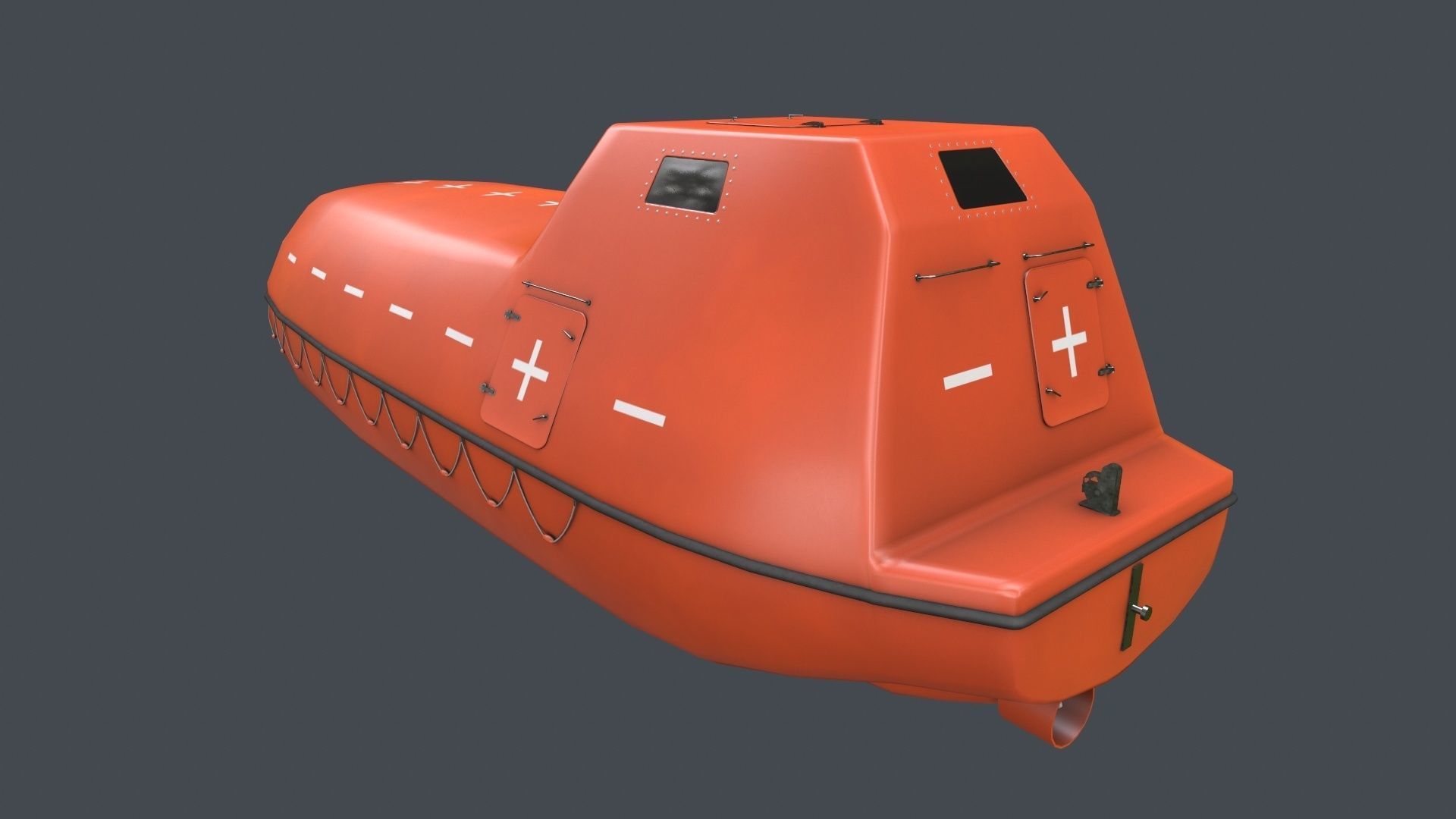 Rescue Boat Low-poly 3D model_4