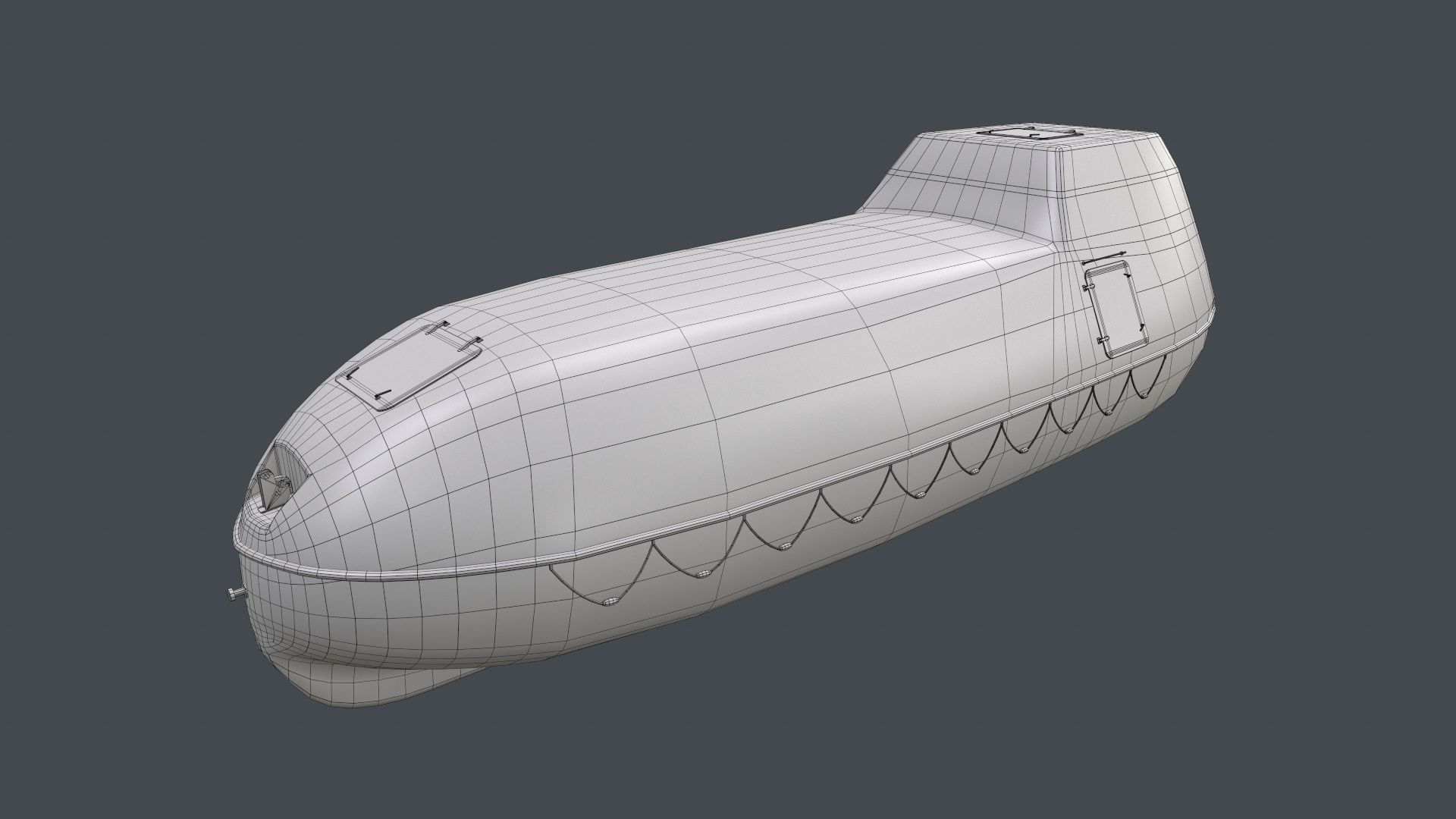 Rescue Boat Low-poly 3D model_13