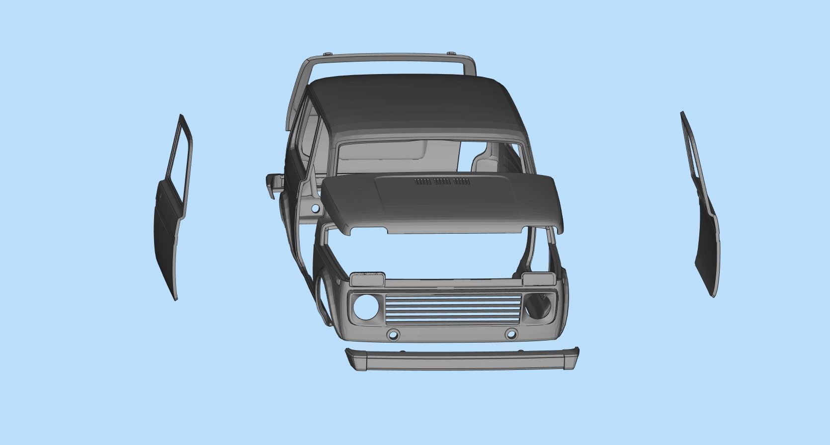 Custom bodies rc car files LADA Niva Russian SUVs 3D print model_16