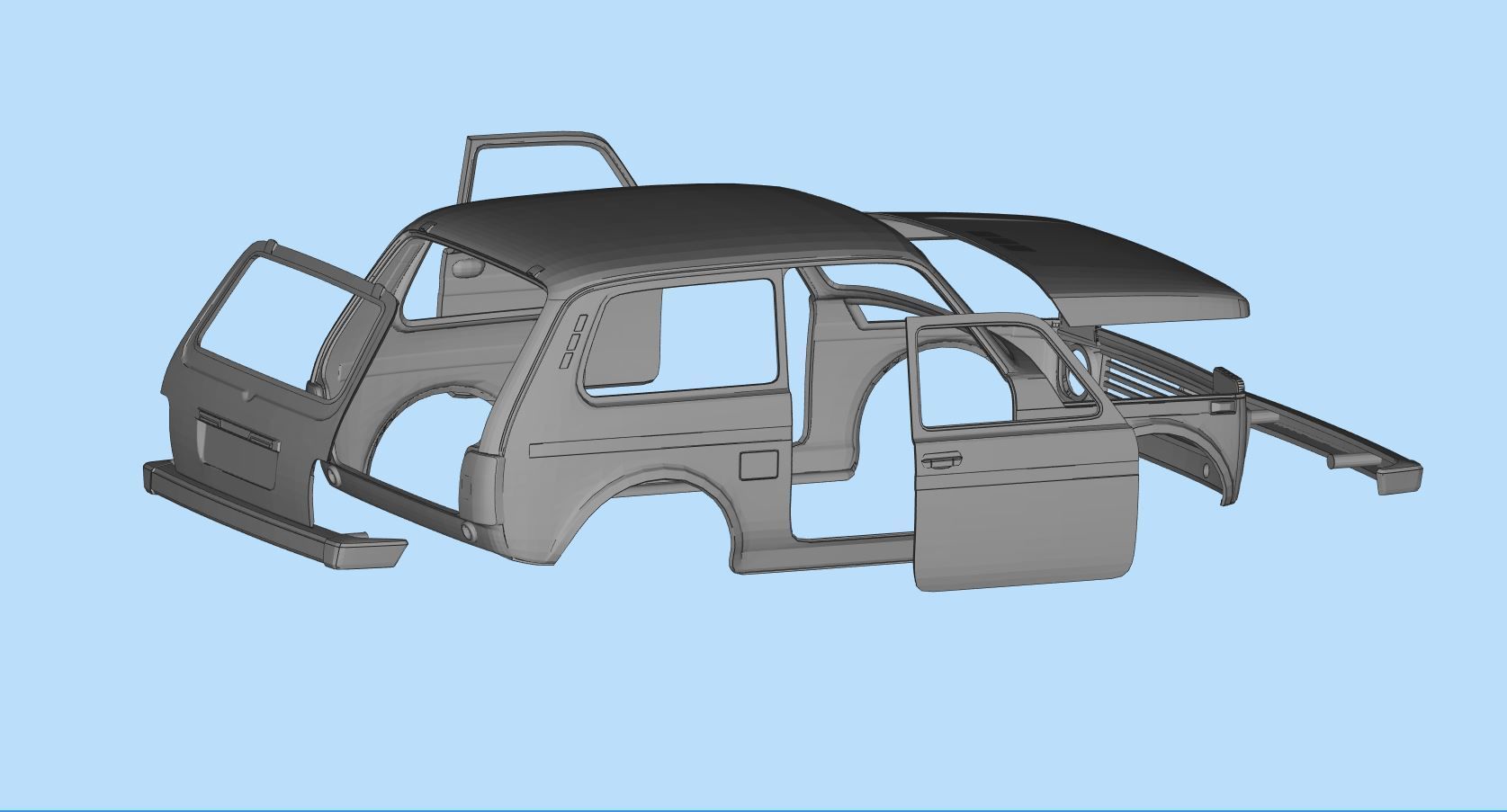 Custom bodies rc car files LADA Niva Russian SUVs 3D print model_14