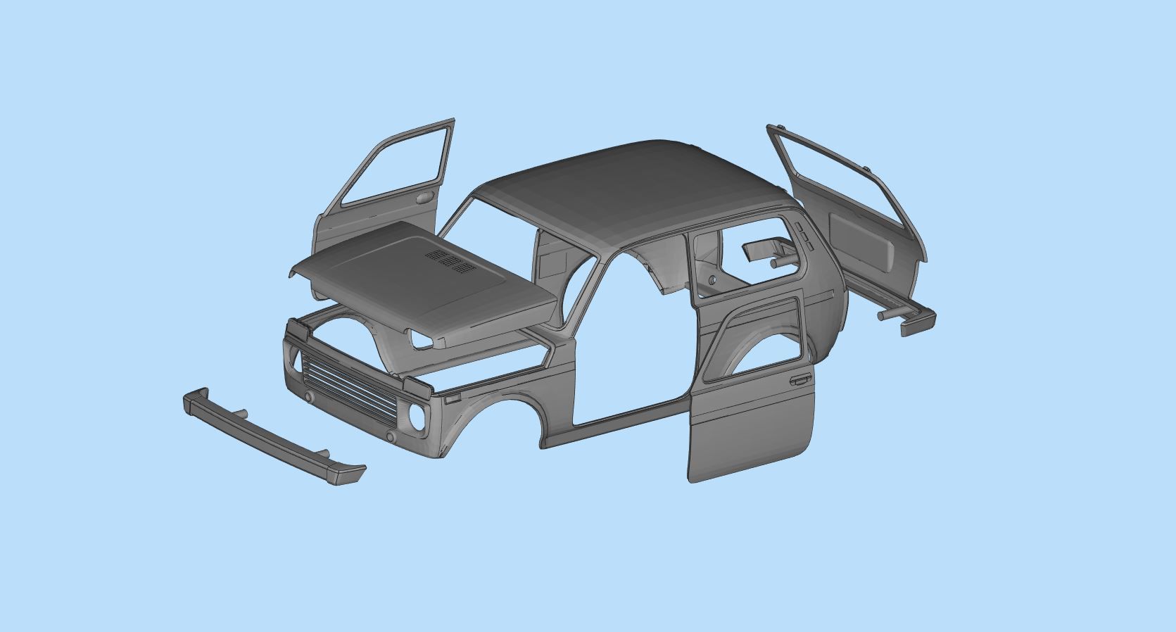 Custom bodies rc car files LADA Niva Russian SUVs 3D print model_1