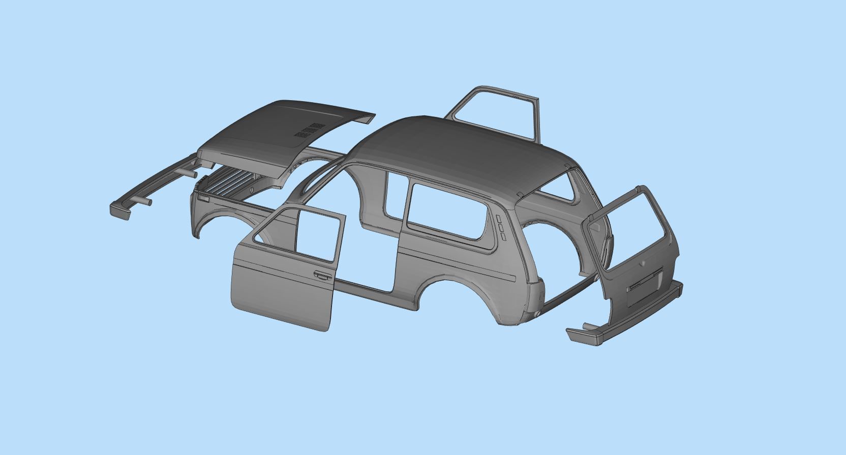 Custom bodies rc car files LADA Niva Russian SUVs 3D print model_12