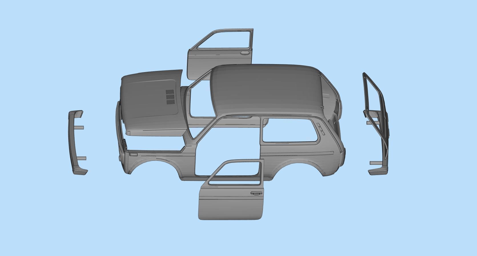 Custom bodies rc car files LADA Niva Russian SUVs 3D print model_9