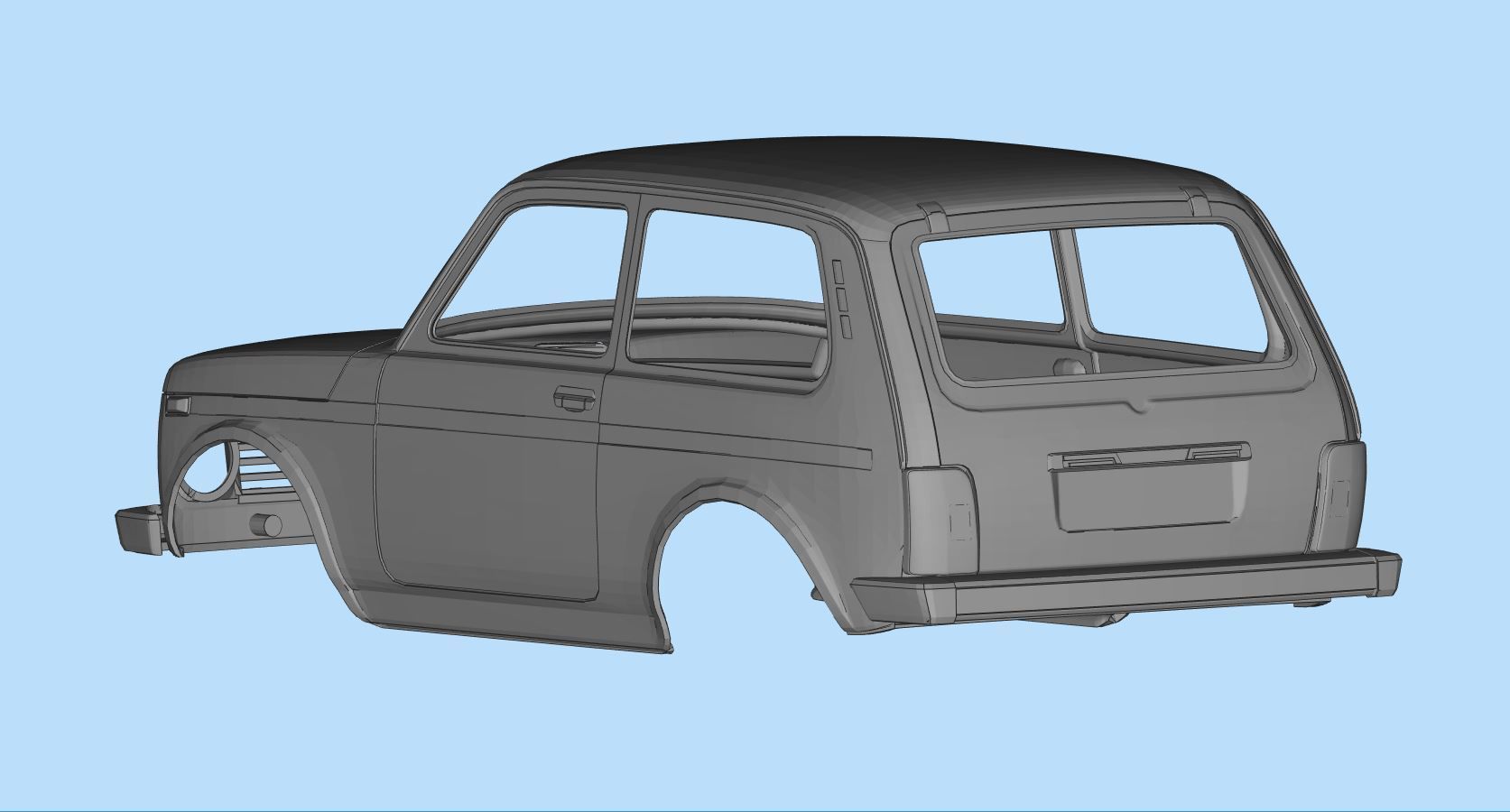 Custom bodies rc car files LADA Niva Russian SUVs 3D print model_4